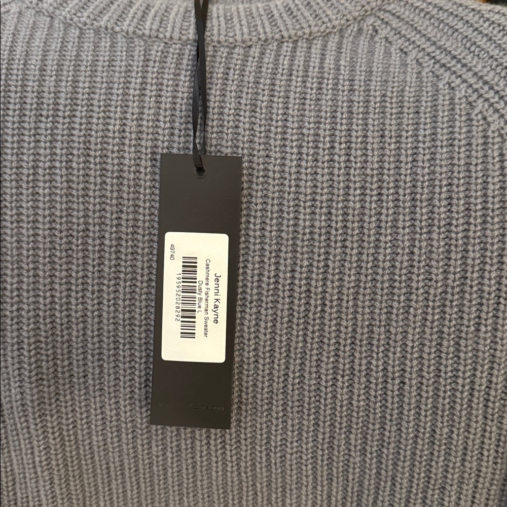 Jenni Kayne Dusty Blue Fisherman Sweater NWT - Picture 3 of 5